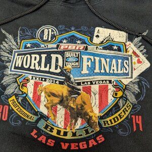 2014 PBR World Finals Las Vegas Hoodie Men's Big 3XL RARE Bull Riding Black